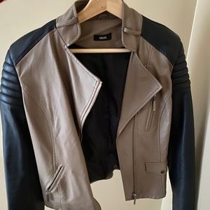ASOS Faux tan/black leather jacket